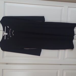 White House Black Market Black Dress with Silver Details
